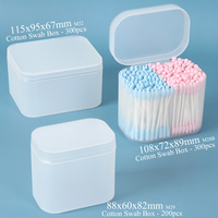 SUNSHING Boîte de rangement en plastique à 2 compartiments pour cotons démaquillants, tampons dissolvants et cotons-tiges