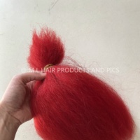 Extensions de cheveux 100% en poil de yak, couleur rouge teintée, 10''-20''