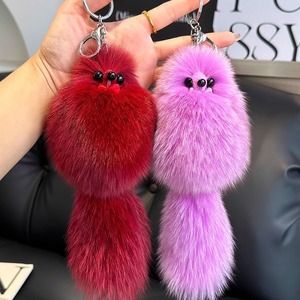 Carino piccola volpe peluche portachiavi ciondolo morbido cartone animato borsa Charm per auto auto portachiavi con piccola volpe - Product Image 6