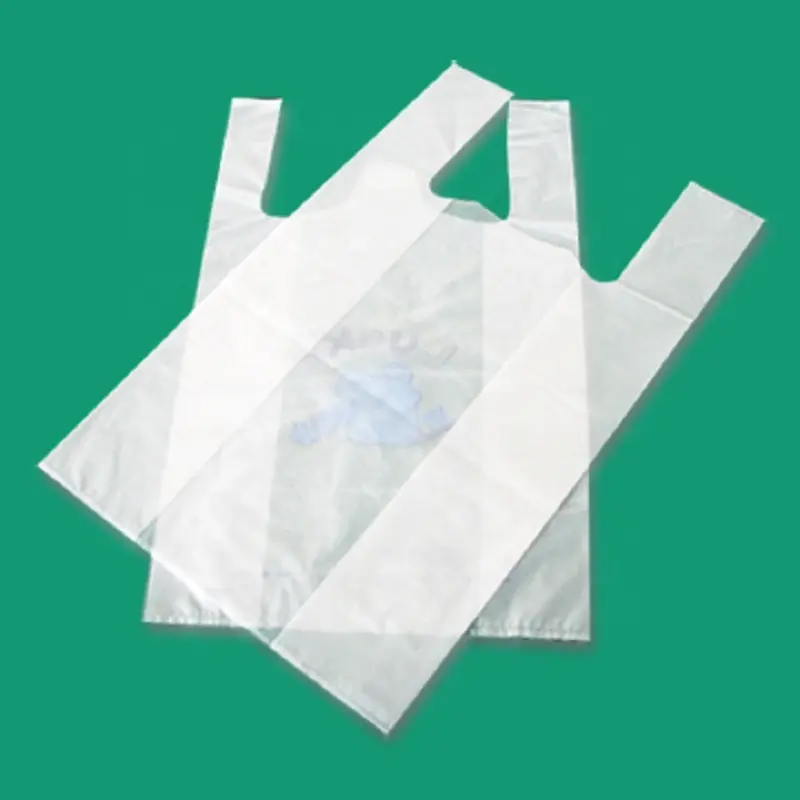 Diferente color claro tamaño personalizado bolsa de basura de plástico t camisa bolsa