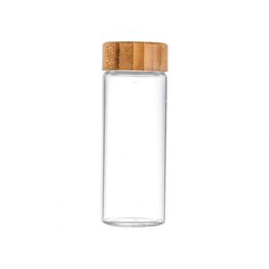 24 Pcs Clear Glass Empty <b>Square</b> <b>Spice</b> Bottle <b>Jars</b> With Bamboo Wooden Lids 4 Oz 120Ml - Product Image 1
