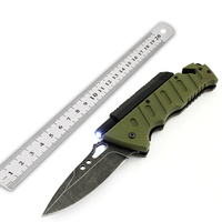 EDC de chasse en plein air avec démarreur et couteau de poche pliable à LED couteau de survie tactique pliable
