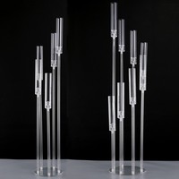 Taille personnalisable bougeoirs transparents lanternes bocaux à bougies pour mariage décorations pour la maison pièce maîtresse de table LED décoration de table