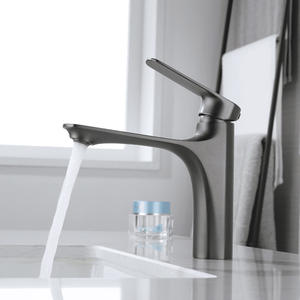 Grifo Monomando Moderno para Montaje en Encimera, Color Gris Metálico, 1.0-1.9 Galones por Minuto, Válvula de Cerámica, Fácil Instalación - Product Image 1