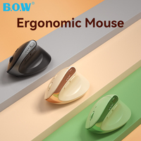BOW MD190L MAX/MW190L MAX ergonomis, Mouse nirkabel/mode ganda (Mouse Dwen) cocok untuk Desktop dan Laptop