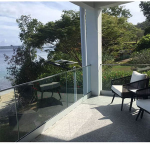 <span class=keywords><strong>Ringhiera</strong></span> in Vetro Senza Telaio per Edifici, Balaustra in Vetro con Profilo a U in Alluminio per Esterni, Corrimano per Terrazza, <span class=keywords><strong>Balcone</strong></span> e Scale da Giardino - Product Image 5
