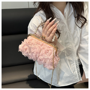 Eenvoudige rozenbloem schoudertassen voor dames, modieus, veelzijdig, chique, internetberoemdheid, populaire handtas - Product Image 6