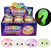 En gros Jouets à presser Squishy pour enfants, en forme de Bao Bun, lumineux qui brillent dans le noir, Maltose arc-en-ciel, Squishy mystère viral