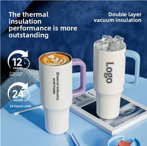 <span class=keywords><strong>Tasse</strong></span> de voiture en acier inoxydable de grande capacité transfrontalière <span class=keywords><strong>Tasse</strong></span> de paille à poignée isolée sous vide de deuxième génération pour les cadeaux d'affaires - Product Image 2