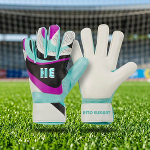 Gants de gardien de but de football professionnels personnalisés 2025 avec logo, en cuir respirant de haute qualité, à doigts complets, antidérapants, avec fermeture auto-agrippante - Product Image 4