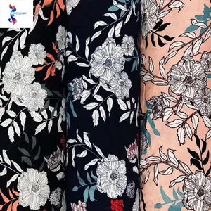 Fashion design cheap price rayon print fabric stocklot fabric for shaoxing textile