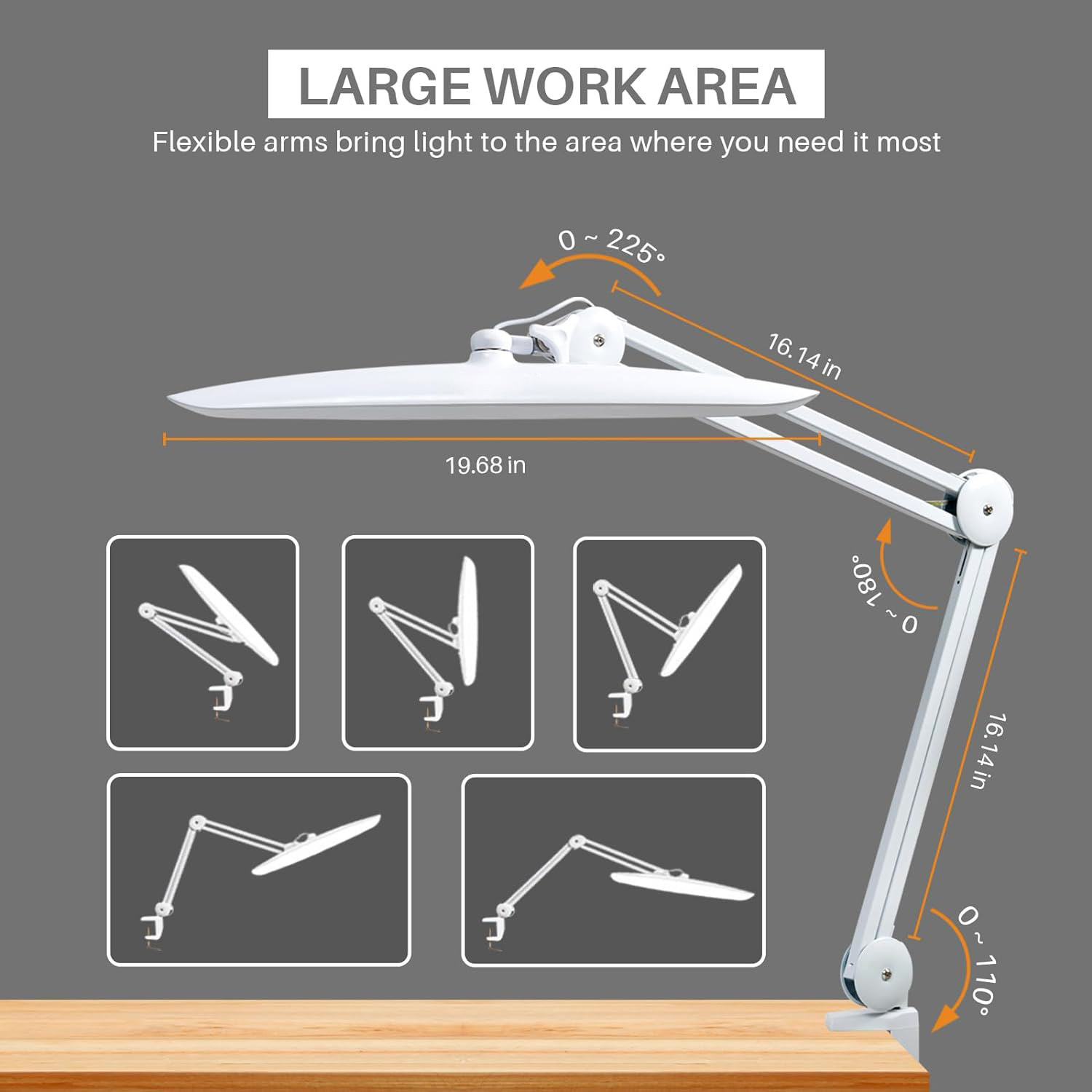 Dimming Working Lights Daylight LED Luminous Lash Desk Lamp Beauty Salon Light for Nails Eyelash Extension