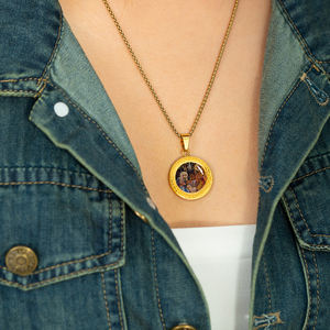 GIVELUCK 여성의 종교 가톨릭 성탄 예수 매력 펜던트 그리스 키 패턴 304 스테인레스 스틸 18K 골드 도금 - Product Image 6