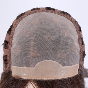 Listo para enviar, gorra de Peluca de monofilamento completo, Color marrón, estilo <span class=keywords><strong>Bob</strong></span>, extremo completo, cabello humano virgen, monofilamento, pelucas superiores - Product Image 2