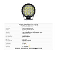 Lampe de travail LED CREE 9 pouces 408W, étanche IP67, faisceau spot et large, 12-24V, lampe auxiliaire pour Jeep, camion, excavatrice