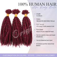 Originea Nouveauté Cheveux humains Remy Afro Kinky Ondulés Passion Bulk pour tresses au crochet et coiffures Spring Twist 50 grammes