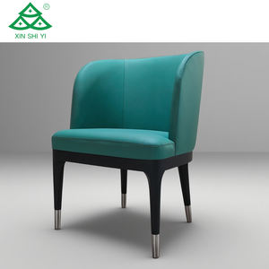 Sillón de respaldo de cojín de cuero hecho a medida <span class=keywords><strong>para</strong></span> uso de Hotel de grano abierto con pierna de madera maciza personalizada <span class=keywords><strong>para</strong></span> vestíbulo de Hotel, sillón de salón <span class=keywords><strong>para</strong></span> dormitorio - Product Image 1