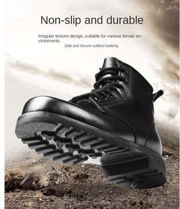 Botas de Tobillo HBA01 de Cuero Negro, Botas de Combate para Invierno y Desierto - Product Image 6