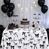 Nappe en polyester à motif nœud papillon, idéale pour les fêtes prénatales et la décoration de table, prix de gros