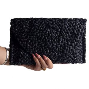 T191 Women's Lightweight Durable Straw Beach Clutch Bag Open Closure Polyester Lining Summer Mini Vacation - Product Image 3