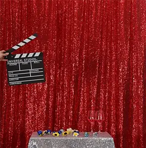 A buon mercato 3d Fancy Studio Stage Prom decorazioni natalizie fondali 2x8ft Shimmer Wedding Church paillettes tenda sullo sfondo in vendita