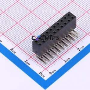 XDM254-2-10-W-8.5-G0 Pin Socket Bent Lead Through Hole,P=2.54mm Connector 2x10P 2.54mm Square Hole Right Angle Insert - Product Image 1