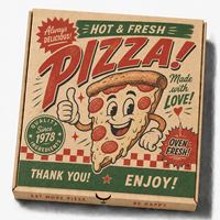 Carton d'expédition pour pizza en carton ondulé écologique et recyclable, avec laminage en feuille d'or et papier couché pour l'emballage alimentaire