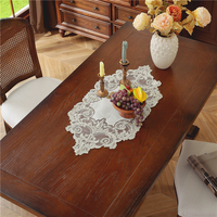 Chemin de table long et carré en tissu maillé brodé, idéal pour la décoration intérieure, les pique-niques en extérieur, les restaurants et les mariages
