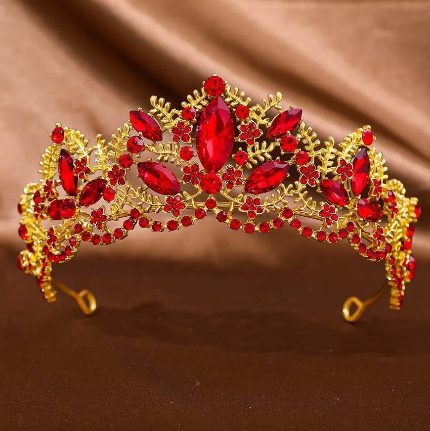 Corone di cristallo di strass di alta qualità e copricapo di lusso fatto a mano fascia da sposa per festa di nozze Tiara per copricapo