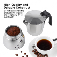 Cafetière à expresso à 4 à 6 tasses, cafetière moka, en acier inoxydable, style italien classique pour la cuisine à domicile