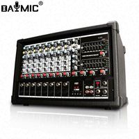 Console de mixage audio numérique professionnelle OEM 6, 8, 10, 12 canaux avec amplificateur de puissance intégré pour DJ, maison, KTV, spectacle