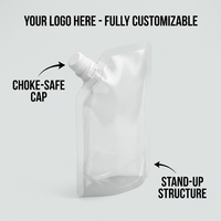 Pochette souple personnalisée réutilisable et étanche en plastique de 1 litre pour détergent liquide, avec bec verseur, pour usage domestique
