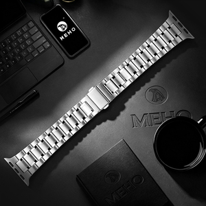 Bracelet de montre en acier inoxydable argenté, style milanais, bracelet de remplacement pour montre connectée et montre-bracelet - Product Image 1
