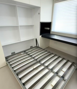 מיטת מרפי מתכתית מודרנית מתכווננת עם עיצוב מיטת קיר מתקפלת, פאנל סִגְנוֹן - Product Image 5