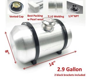Tanque de Combustible de Aluminio Hilado de 2.9 Galones, 8" x 14", con Llenado Central, Conexión NPT de 1/4", para Diésel/Aceite/Combustible - Product Image 5