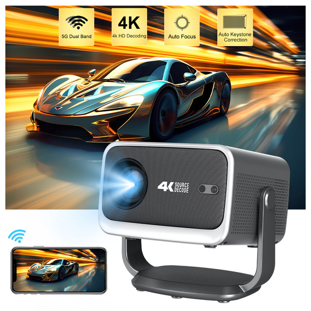 Portable LCD Smart Projector 1080P 4K Ready 500 ANSI LED Android 13 WiFi Internet Ready Built-in 2GB RAM Home Theater