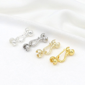 Hebilla con baño de oro de 14K, cierre de capullo de flor de oro auténtico de 18K, hebilla con cuentas para conectar collares, clip accesorio DIY B61 - Product Image 1