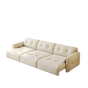 Ensemble de lit convertible sectionnel motorisé intelligent et extensible en cuir véritable pour hôtel, fonctionnel, avec zéro espacement mural Living 6662xiaoxianger - Product Image 1
