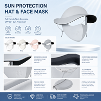 Masque facial en soie glacée Meiyang style coréen, chapeau de protection solaire respirant antibactérien 7A à large bord pour sports de plein air OEM/ODM