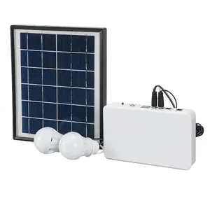 Portable solar generator Generator kit USB 5W Solar Panel Portable System with camping lights, emergency power