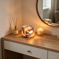 Lampe de table en marbre de luxe TSINYE, rechargeable par type C, commande tactile, sans fil, design cylindrique compact, décoration intérieure, chambre à coucher