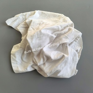 Trapos de algodón reciclado de 25 kg, 100% algodón blanco, trapos de limpieza de algodón, trapos blancos reciclados. - Product Image 1