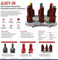Transformateur combiné d'instrumentation de comptage pour sous-station 35kV JLSZY-35 100/5A 35000/100V classe 0.2S