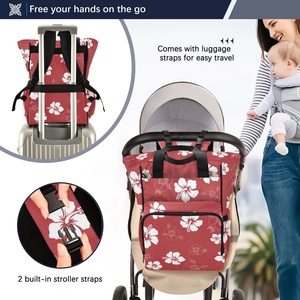 Hawaiian Custom Waterproof <b>Caddy</b> <b>Diaper</b> Bag Multifunctional Folding Large Capacity Baby Backpack <b>Diaper</b> Bag for Mom Travel - Product Image 4