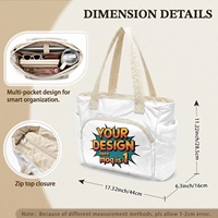 Sac fourre-tout décontracté pour femme en polyester imperméable avec imprimé lettres, style hawaïen personnalisé, motif Mokihana Lei, double fermeture éclair, poignées souples