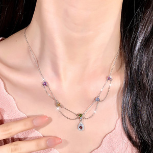 Collier ras du cou en pierre naturelle arc-en-ciel ronde de 4 mm, haut de gamme, pour femmes, en argent sterling 925, bijoux minimalistes pour femmes - Product Image 3