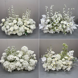 Grande boule de fleurs de 100 cm, centre de table personnalisé, arrangement en soie explosive de roses blanches et d'hortensias, décoration pour mariage, anniversaire, événement - Product Image 3