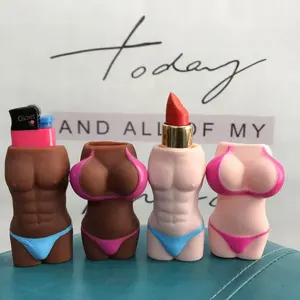 Kerstcadeau Creatieve Sexy Grappige Aanstekers En Lippenstift Cover Vrouwen Mannen Promotionele Reclame Cadeau