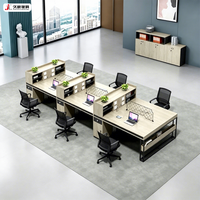 Escritorio de Oficina Moderno y Duradero JIUSHUN, Personalizable, para 2, 4 o 6 Personas, con Gabinete