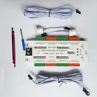 JIUAN - Lumières LED pour escaliers à 32 canaux en plastique avec capteur de mouvement PIR - Contrôleur d'intérieur 12V/24V - Marche d'escalier automatique - 500W max